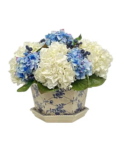 Winward Home Hydrangea Berry Faux Floral Arrangement In Vase In Red