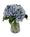Winward Home Hydrangea Berry Mix In Vase In Blue
