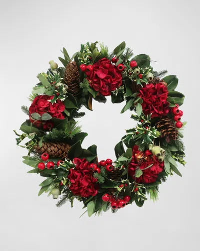 Winward Home Hydrangea Christams Wreath In Multi