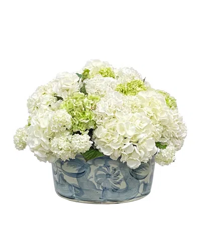Winward Home Hydrangea Mix In Ceramic Pot In White
