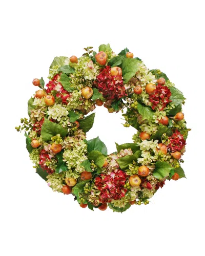Winward Home Hydrangea/quince Wreath In Multi