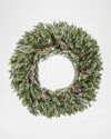 Winward Home Iced Angel Pine 24" Wreath In Green
