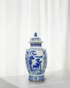 Winward Home Ink & Wash Painting Pot - 19" In Blue/white