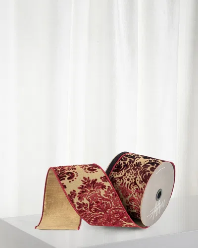 Winward Home Jacquard Ribbon, 4"w X 10 Yards In Red