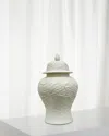 Winward Home Koi Relief Pot - 23" In White