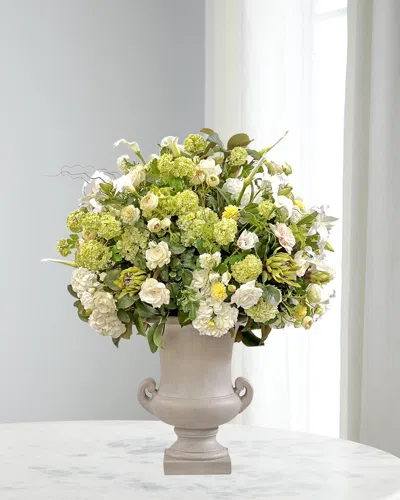 Winward Home Lily Hydrangea Rose Faux Floral Arrangement In Urn In Neutral