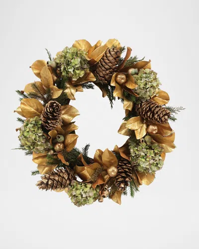 Winward Home Magnolia Leaf & Hydrangea 30" Wreath In Multi