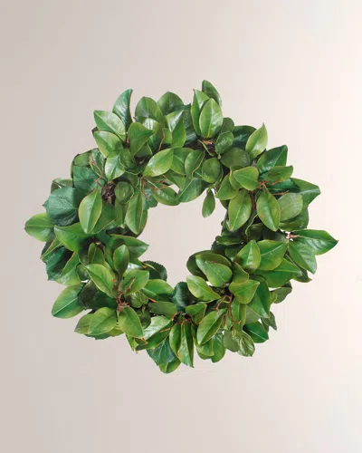 Winward Home Magnolia Leaf Twig Wreath In Green