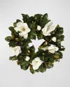 Winward Home Magnolia Wreath In White/green