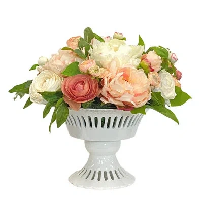Winward Home Mix Floral In White Container In Multi