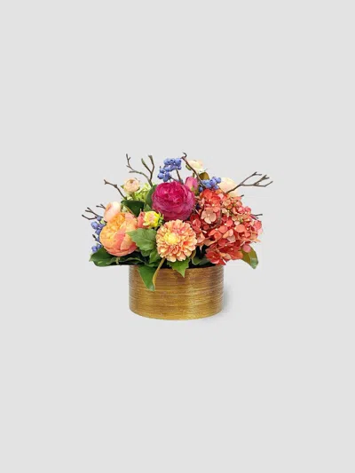 Winward Home Mixed Artificial Flowers In Ceramic Planter In Multi
