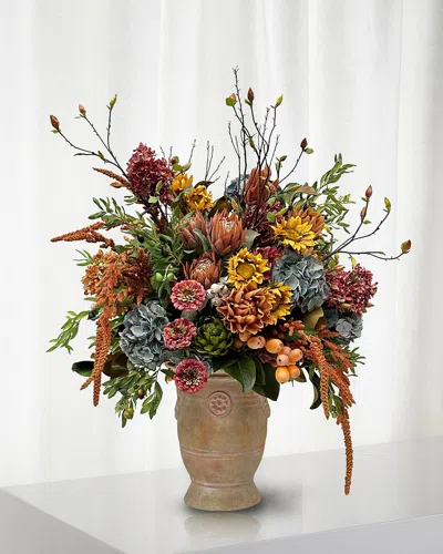 Winward Home Mixed Fall 47" Faux Floral Arrangement In Terracotta Planter In Multicolor