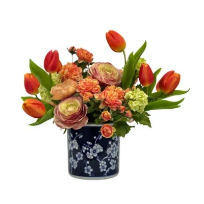 Winward Home Mixed Floral In Plum Blossom Pot In Multi