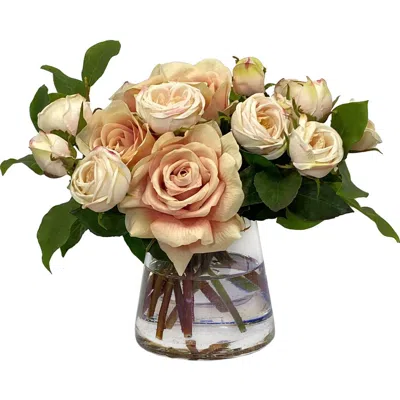 Winward Home Mixed Rose In Glass In Multi