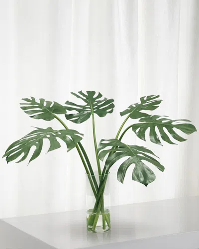 Winward Home Monstera In Cylinder Vase In Green