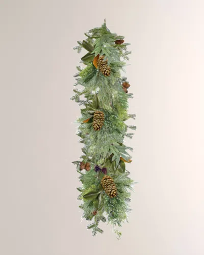 Winward Home Montana Wood Garland In Green/brown