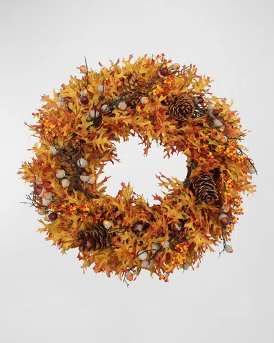 Winward Home Oak Leaf Thanksgiving Wreath - 30 & Apos;' Round In Brown