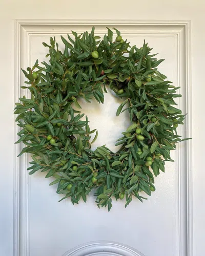 Winward Home Olive Wreath In Green/black