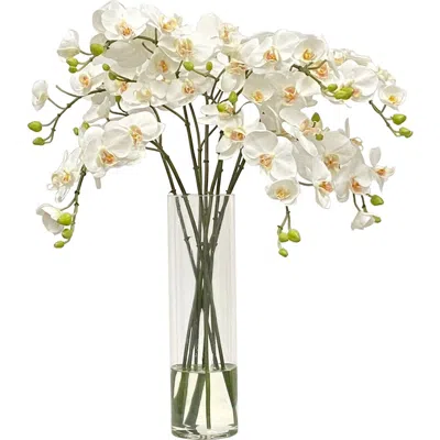 Winward Home Imitation Orchid In Slim Vase In White
