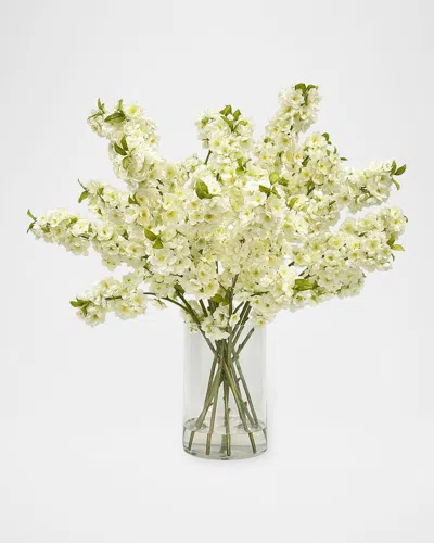 Winward Home Peach Blossom 35" Faux Floral Arrangement In Glass Cylinder In Multi