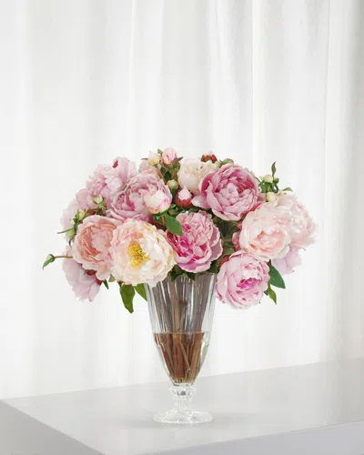 Winward Home Peony In Glass Vase In Orchid