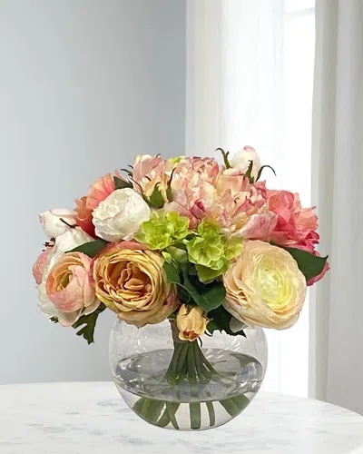 Winward Home Peony Rose In Bowl Vase In Multi