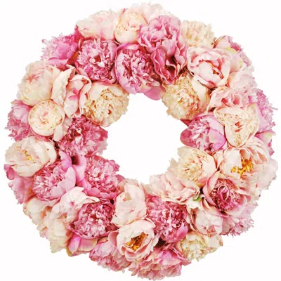 Winward Home Peony Wreath In Pink