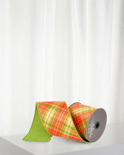 Winward Home Plaid Ribbon, 4"w X 10 Yards In Multi
