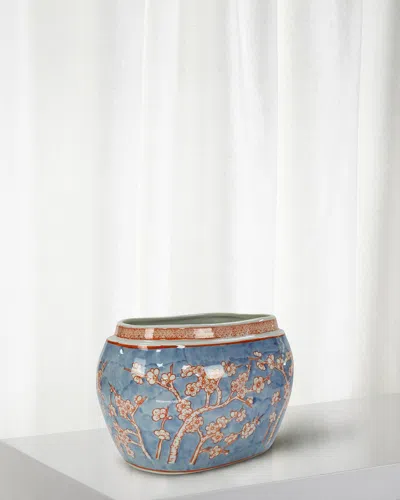 Winward Home Plum Blossom Planter In Blue