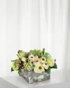 Winward Home Protea & Ranunculus In Vase In Green