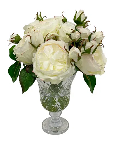Winward Home Rose Arrangement In Vase In White