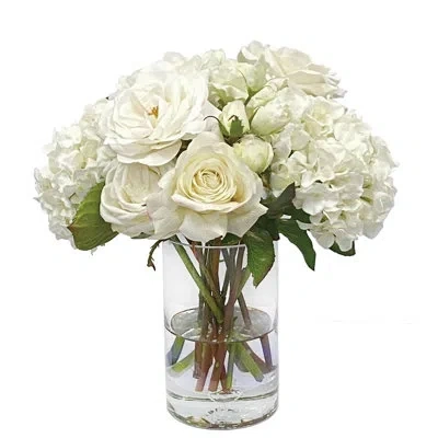 Winward Home Roses Lisianthus Mix In Vase In Multi