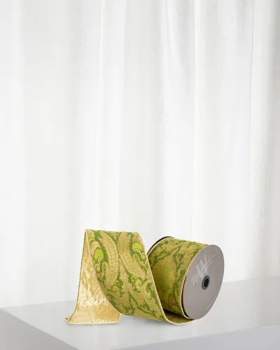 Winward Home Scrollwork Ribbon, 4"w X 10 Yards In Green