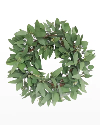 Winward Home Seeded Eucalyptus Wreath In Green