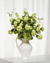 Winward Home Snowball Hydrangea Pitcher In Green