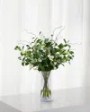Winward Home Stephanotis Twig In Vase In Green/white