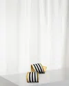 Winward Home Striped Double-fused Metallic Ribbon, 4"w X 5 Yards In Black/white