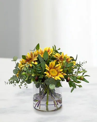 Winward Home Sunflower Mix In Glass In Multi