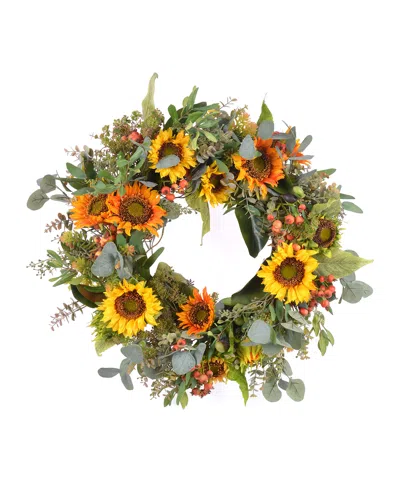 Winward Home Sunflower Wreath In Multi
