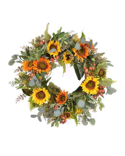 Winward Home Sunflower Wreath In Gold