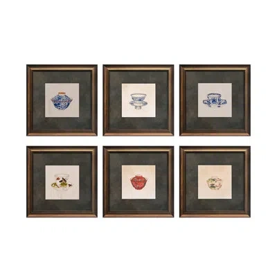 Winward Home Tea Cup - 6-piece Single Picture Frame Painting Set In Blue;yellow;orange