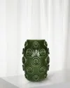 Winward Home Vase With Circles, 12" In Green