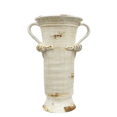 Winward Home Vase With Handles In White