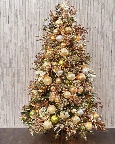 Winward Home Woodside Pre-decorated 7.5' Christmas Tree In Gold