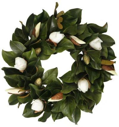 Winward Home Wreath Magnolia Bud In Green