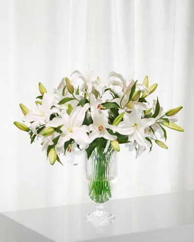 Winward Lily Casablanca In Stripe Cut Vase