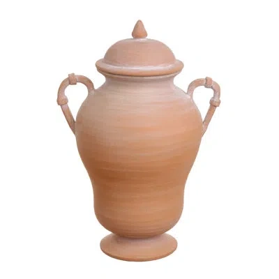 Winward Silks 22.4" Ceramic Floor Vase In Terracotta White