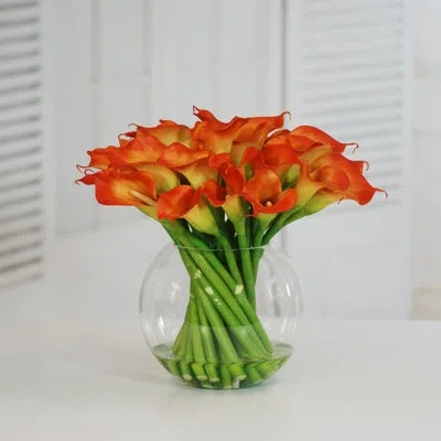 Winward Silks Calla Lily Floral Arrangement In Vase