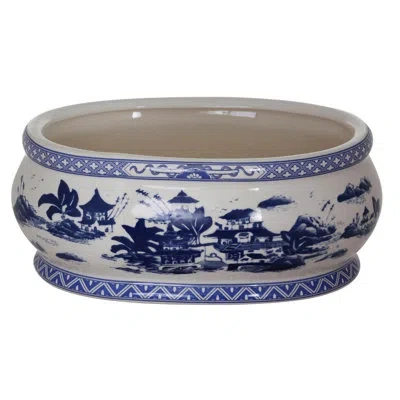 Winward Silks China Village Oval Terracotta Pot Planter