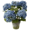 Winward Silks Hydrangea Arrangement In Pot In Light Blue